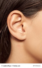 close-up of female ear